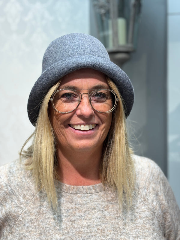 Bøttehatt Ull Grå